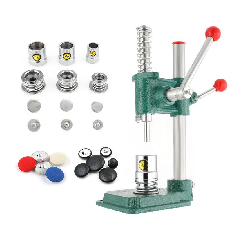 POWLAB Fabric Button Maker Machine Button Maker Handmade Fabric Covered Button DIY Tool Upholstery Fabric Covered Button Maker Kit with 300 Pcs Buttons and 3 Molds (18  25  30mm) for Clothes Doll - Image 1